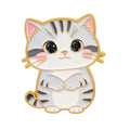 Grey and White Kitten Pin
