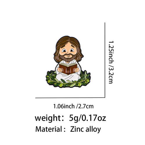 Jesus Reading a Book Pin - size and dimensions