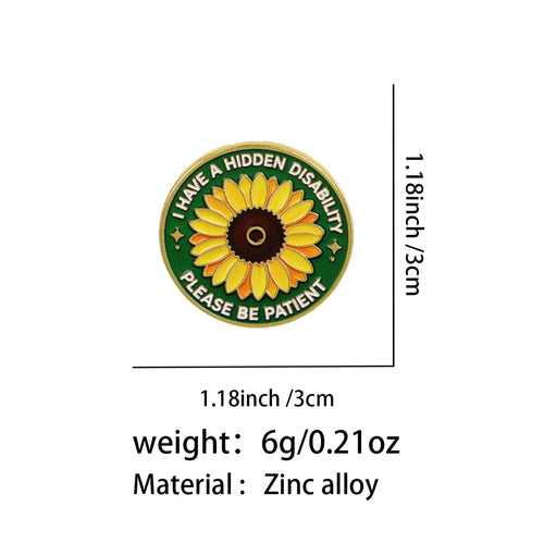 Alfiler de girasol de discapacidad invisible