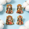 Floral Sugar Skull Girl Enamel Pin Mexican Skeleton Brooch Lapel Pins Badge on Backpack Fashion Jewelry Holiday Gifts
