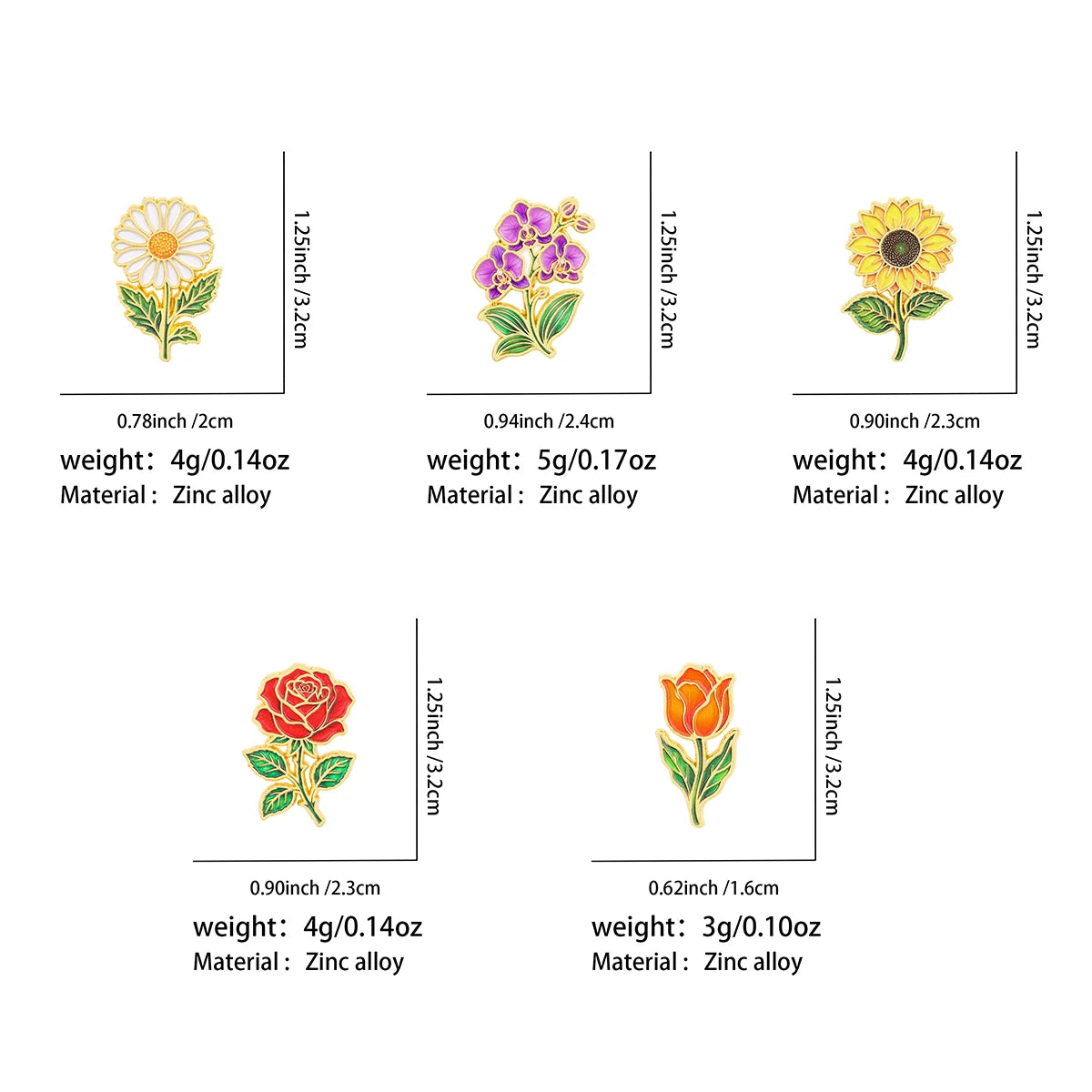 Botanical Flower Pins