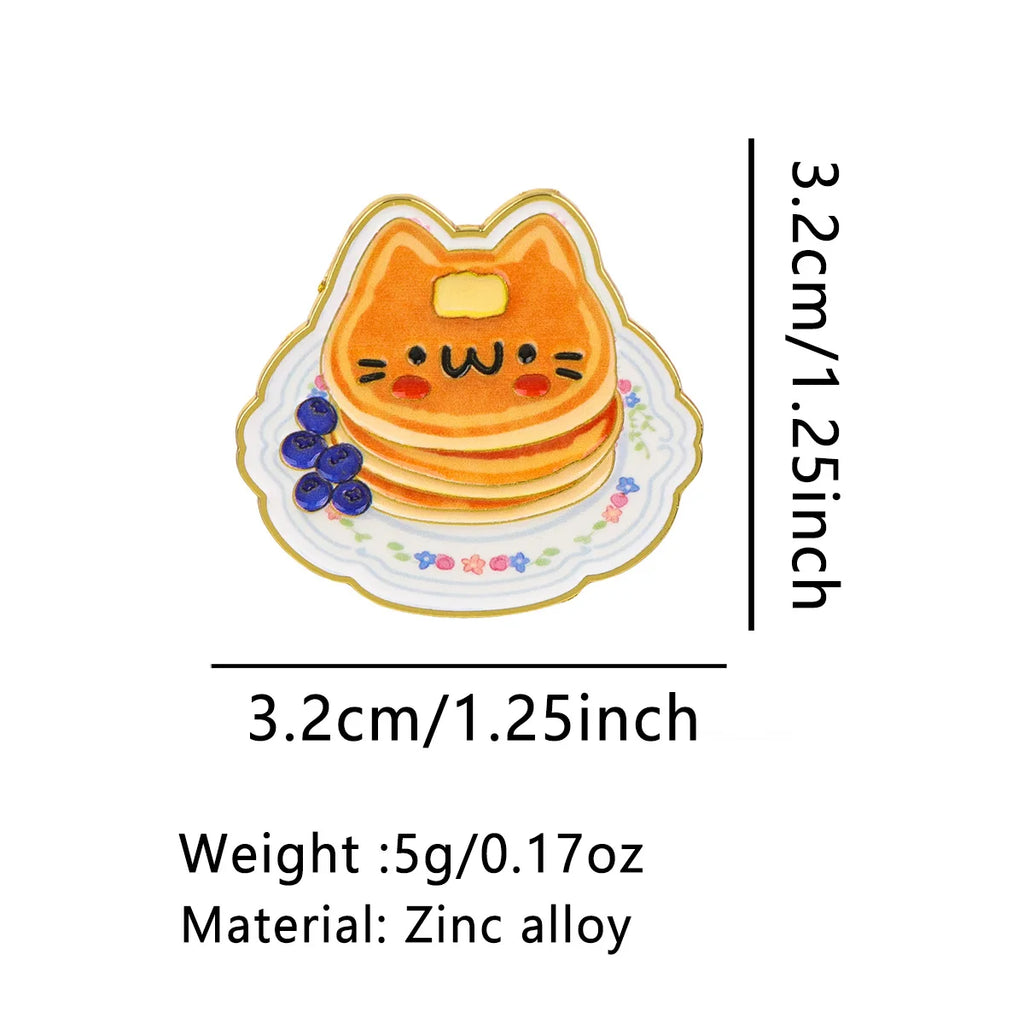 Cute Cat Pancake Pin