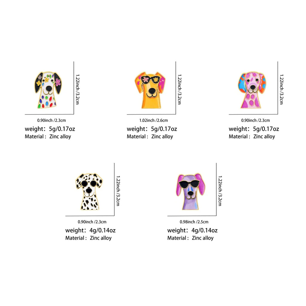 Colorful Dog Pin Collection