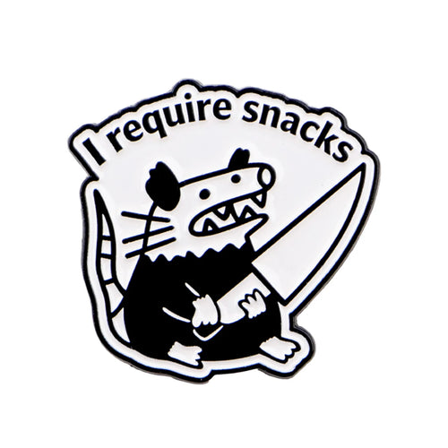 I Require Snacks Pirate Rat Pin