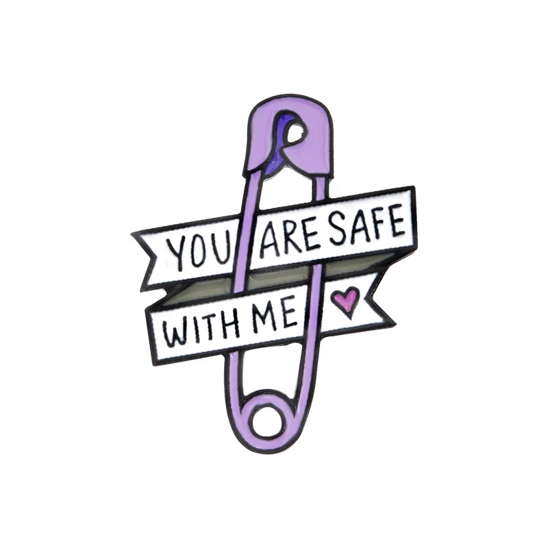 “You Are Safe With Me” Paper Clip Pins