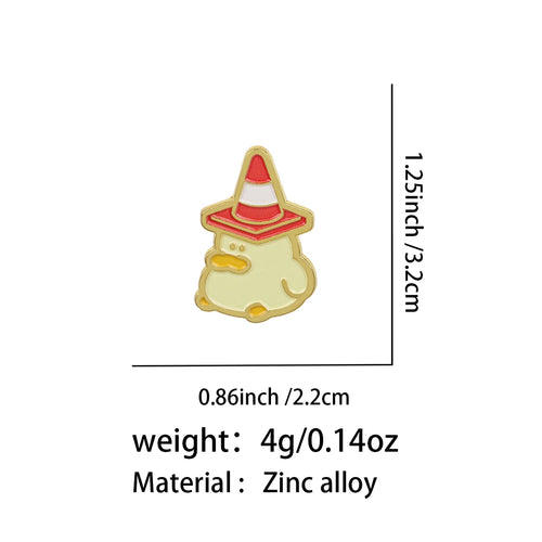 Alfiler de pato con sombrero de cono de tráfico