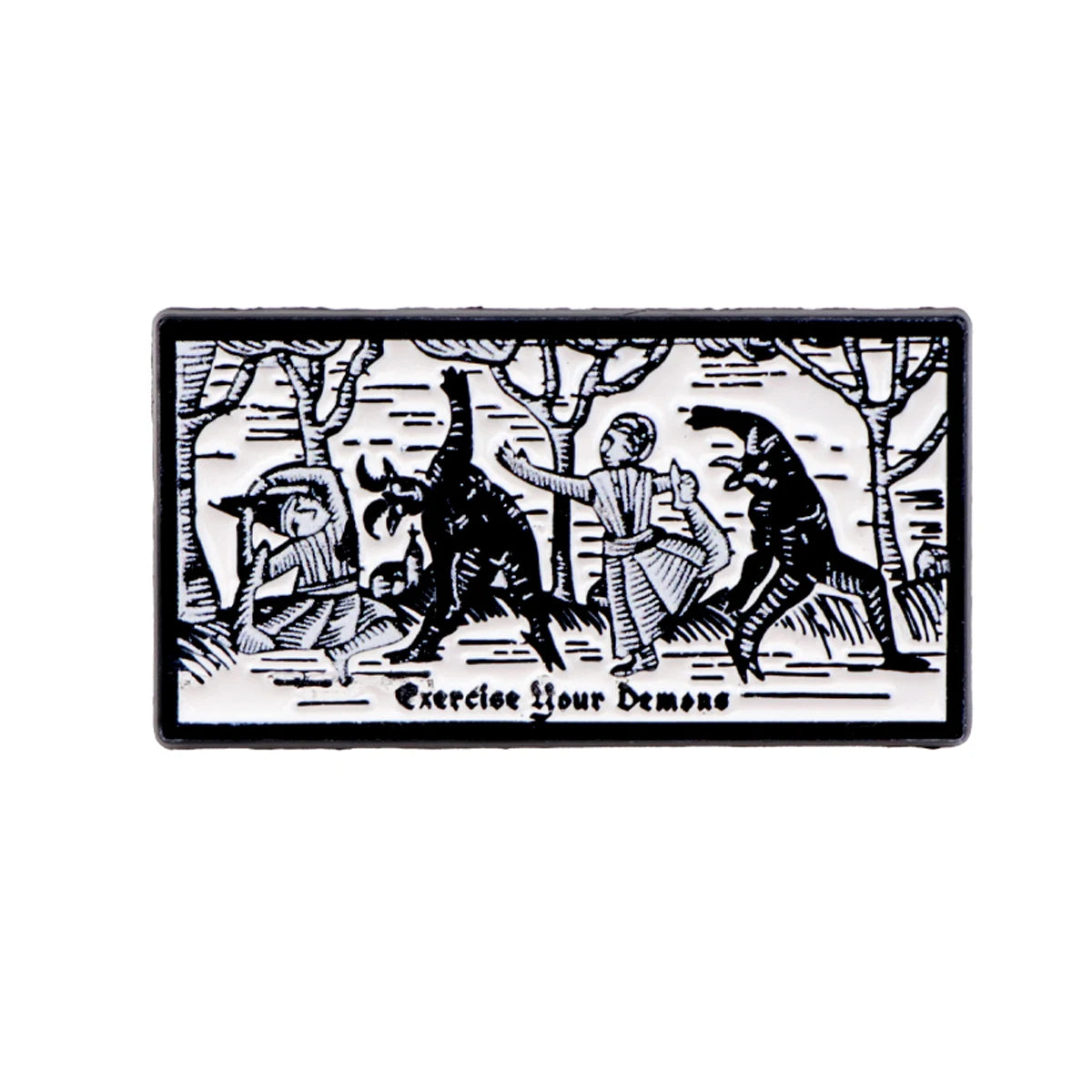 Practice Your Dance Woodcut Pin