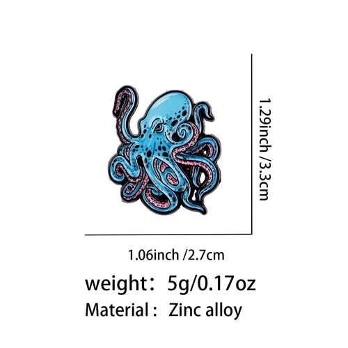 Blue Octopus Pin