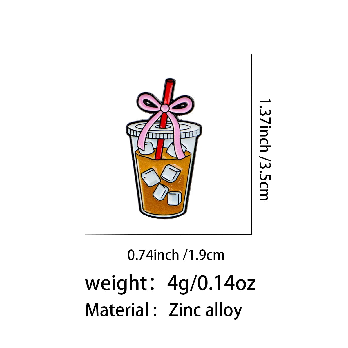 Pinke Schleife Eiskaffee-Pin