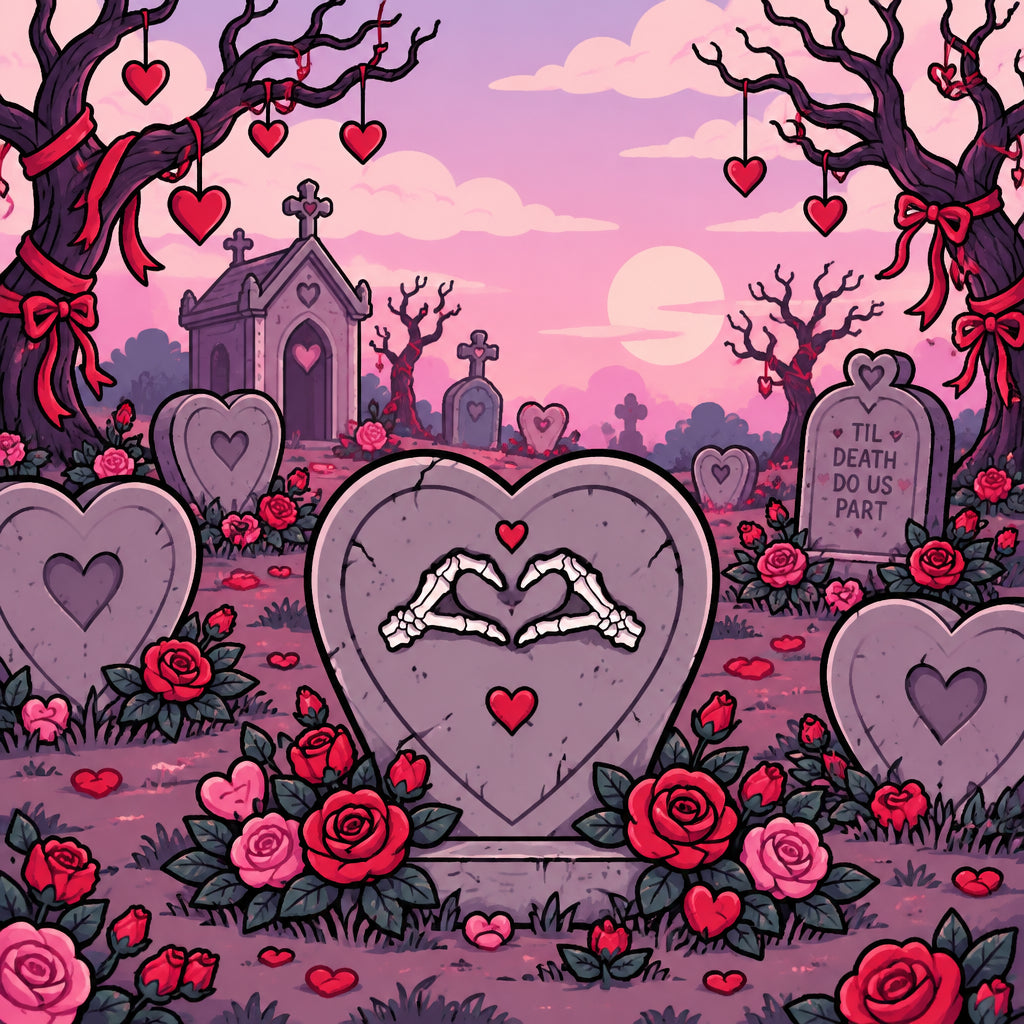 Skeleton Heart Hands Pin