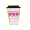 Pink Heart Coffee Cup Pin