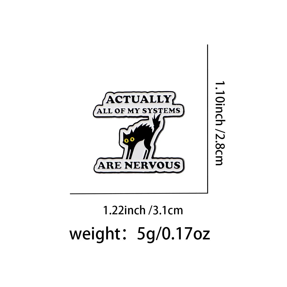 Funny Cat Lapel Pins for Backpacks Mental Health Awareness Brooches for Women Enamel Pin Sarcastic Jewelry Accessories