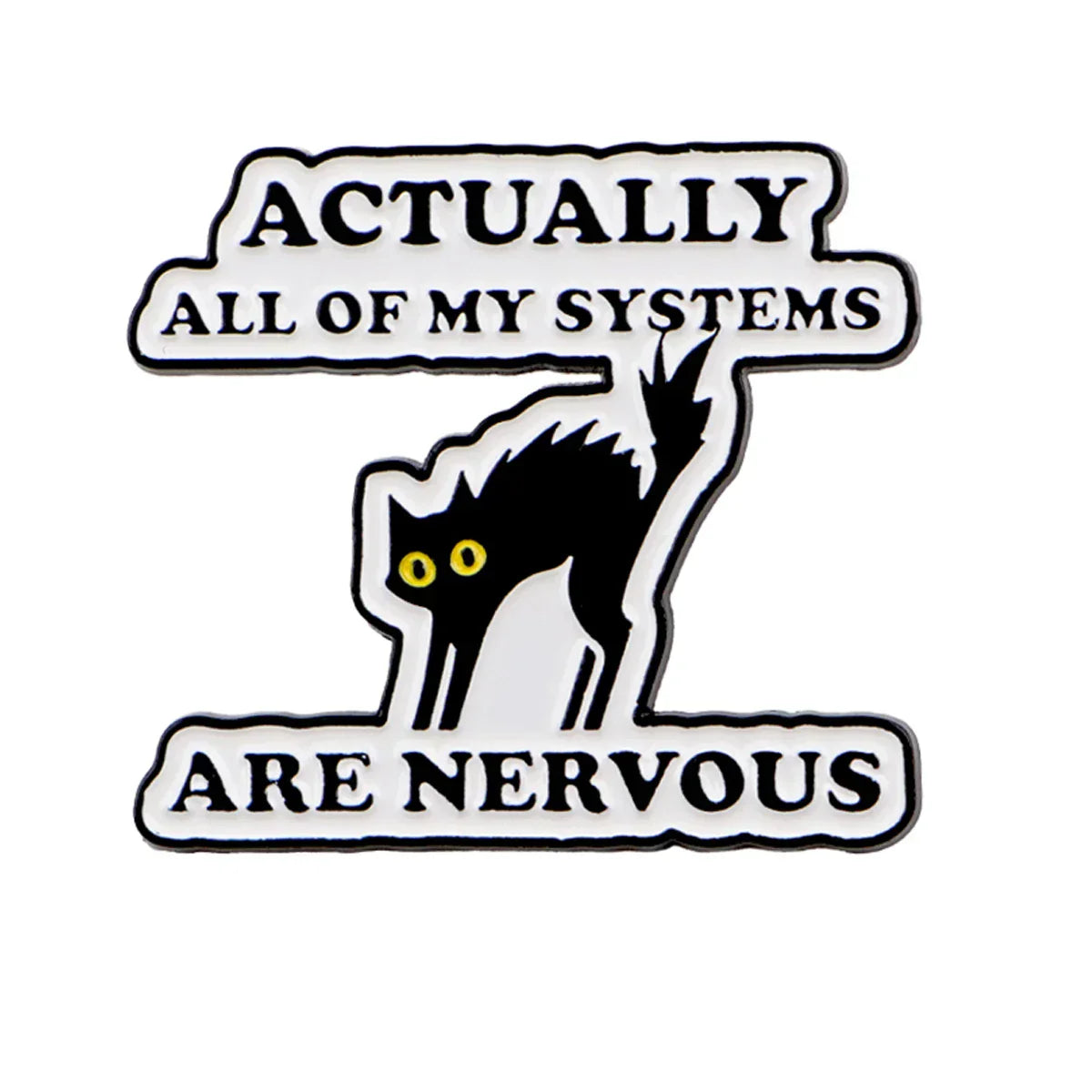 Funny Cat Lapel Pins for Backpacks Mental Health Awareness Brooches for Women Enamel Pin Sarcastic Jewelry Accessories