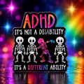 ADHD Skeletons Pin enamel pin on a themed background