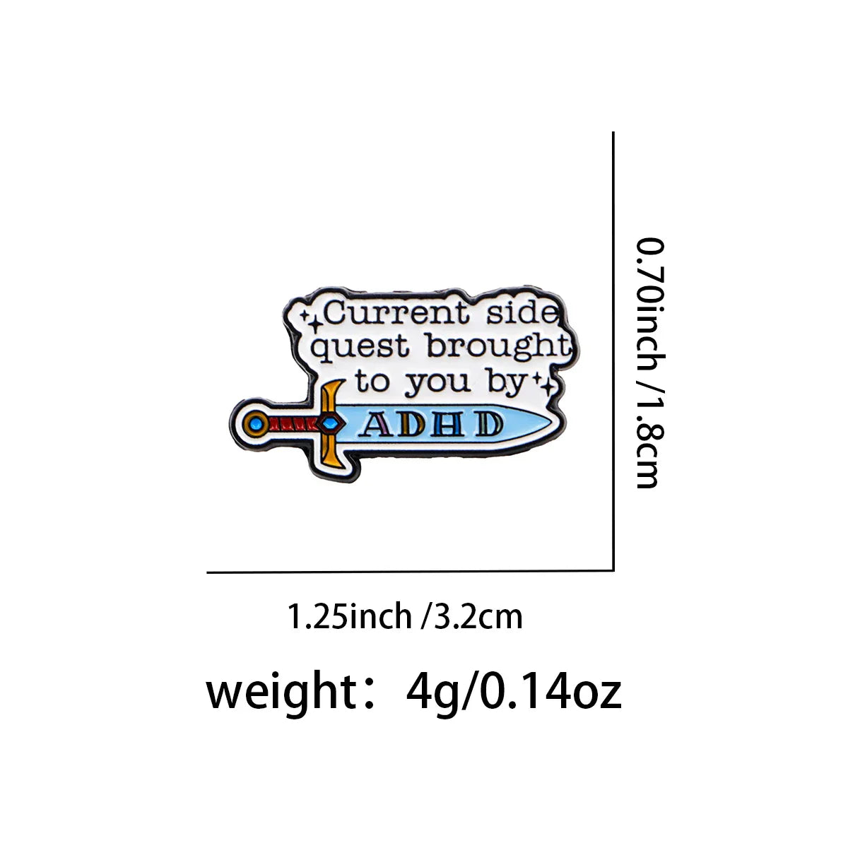 ADHD Awareness Enamel Pin Sword Brooches Lapel Pins Badge on Backpack Clothing Accessories Fashion Jewelry Kids Gift - 1