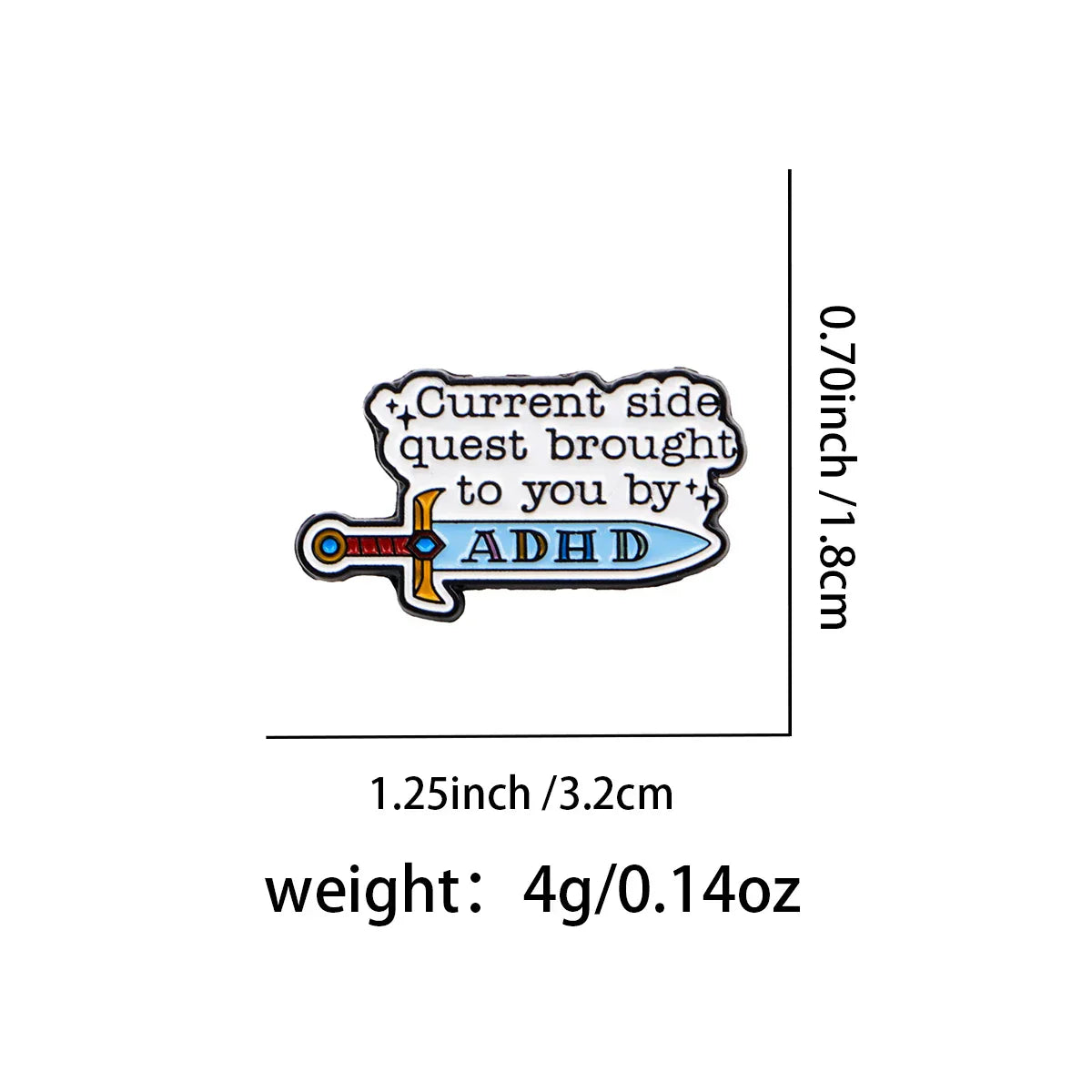 ADHD Awareness Enamel Pin Sword Brooches Lapel Pins Badge on Backpack Clothing Accessories Fashion Jewelry Kids Gift - 1