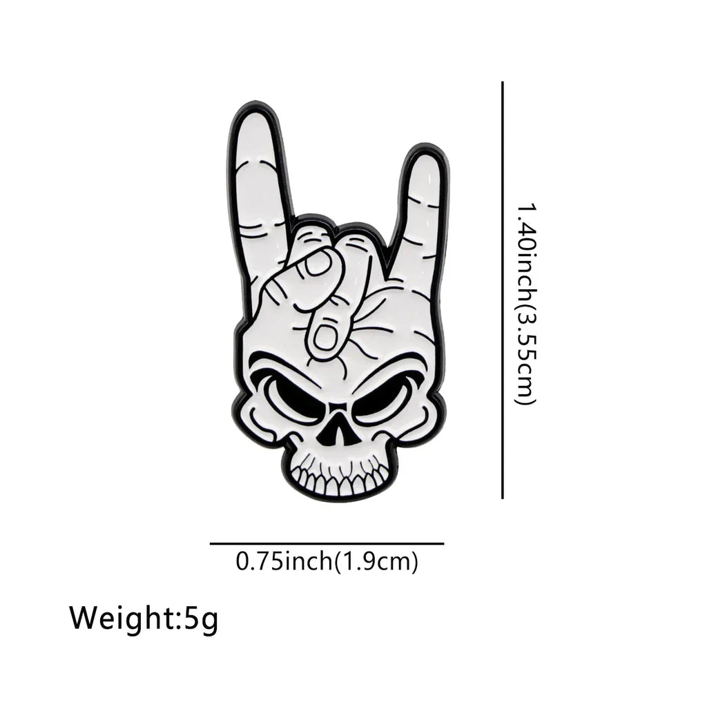 Skeleton Enamel Pin Punk Brooch Pines Lapel Pins Badge on Backpack Clothing Accessories Gothic Jewelry Halloween Gifts