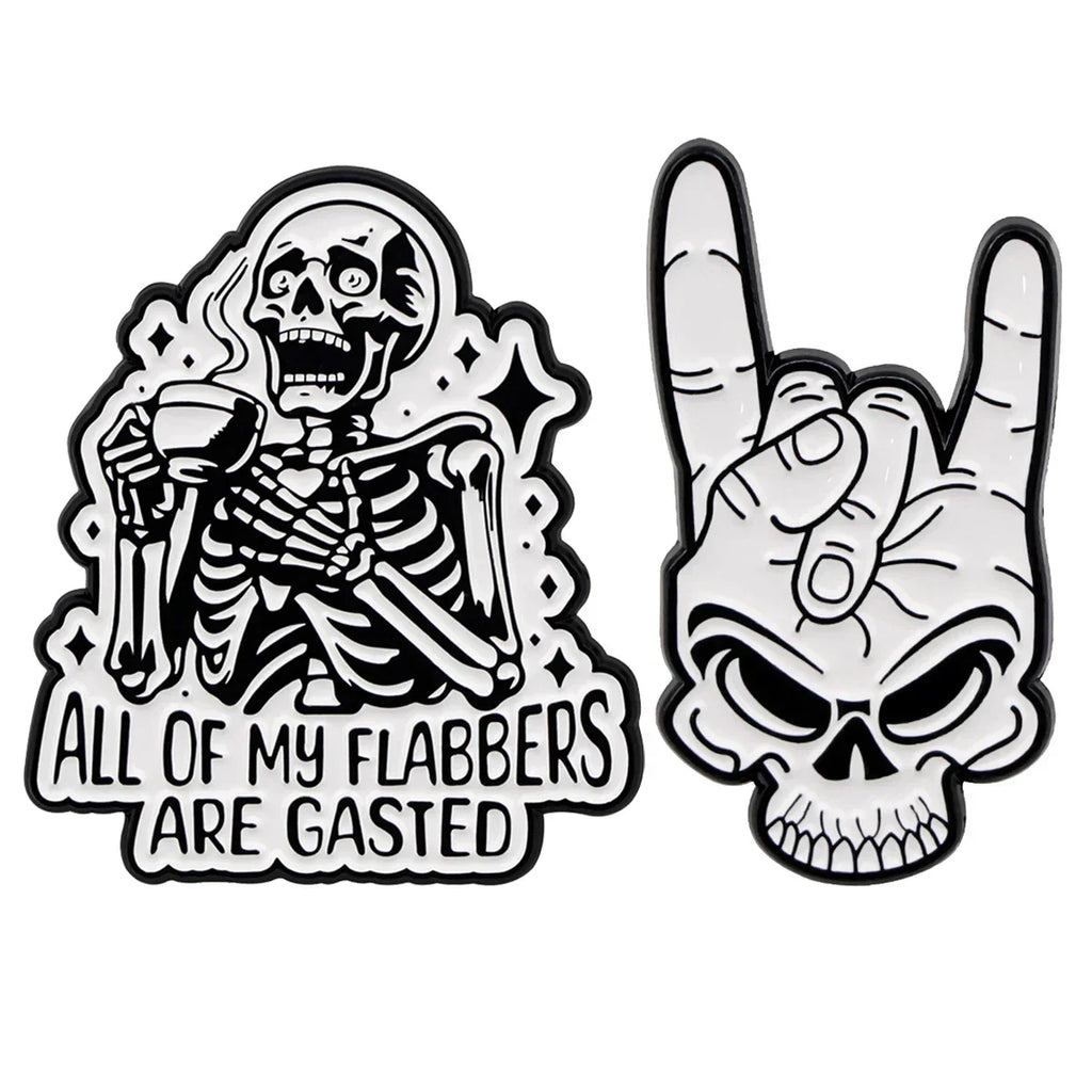 Skeleton Enamel Pin Punk Brooch Pines Lapel Pins Badge on Backpack Clothing Accessories Gothic Jewelry Halloween Gifts