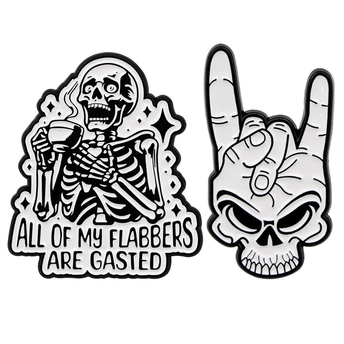 Skeleton Enamel Pin Punk Brooch Pines Lapel Pins Badge on Backpack Clothing Accessories Gothic Jewelry Halloween Gifts