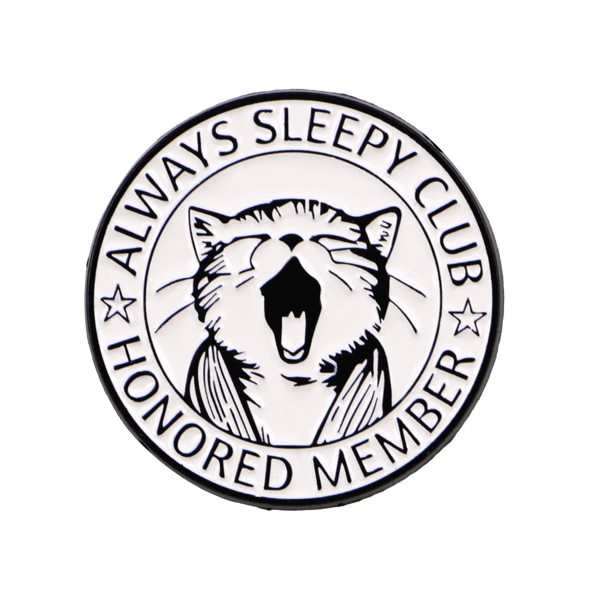 ALWAYS SLEEPY CLUB Enamel Pin Cute Cat Brooch Pines Lapel Pins Badge on Backpack Clothing Accessories Animal Jewelry