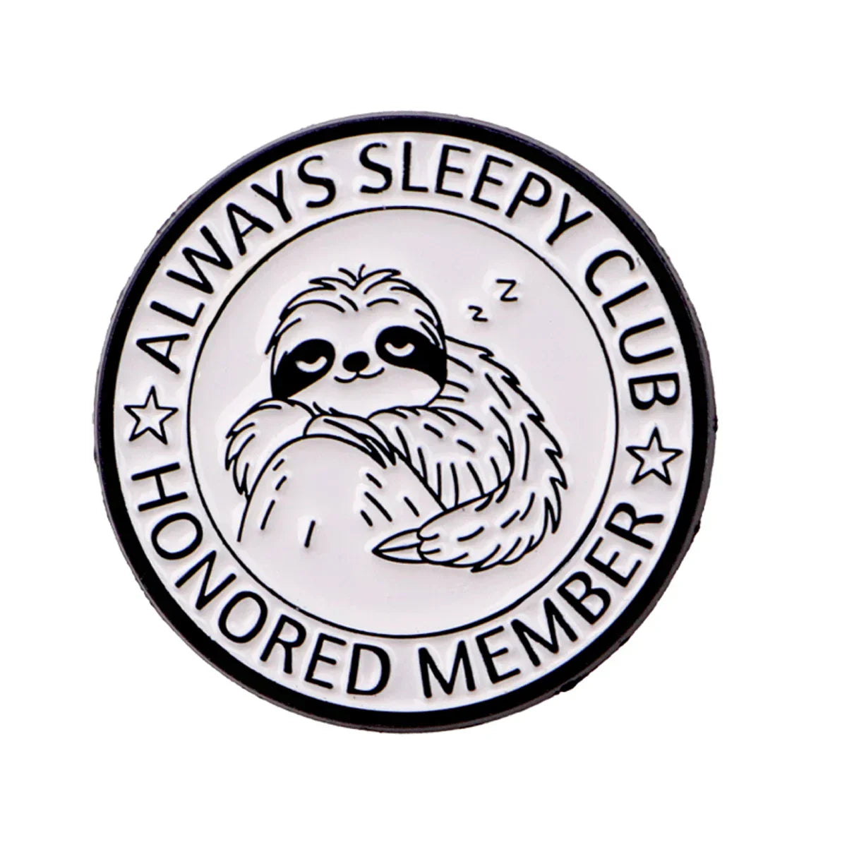 ALWAYS SLEEPY CLUB Enamel Pin Cute Sloth Brooch Pines Lapel Pins Badge on Backpack Clothing Accessories Animal Friends