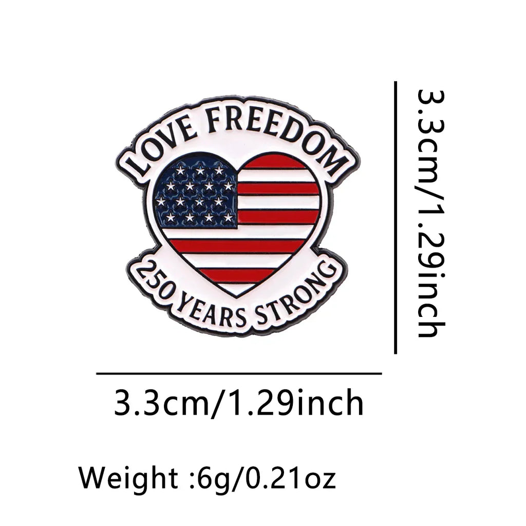 American Flag Lapel Pins for Backpacks Brooches for Women Enamel Pin Fashion Jewelry Accessories 250th Anniversary Gift