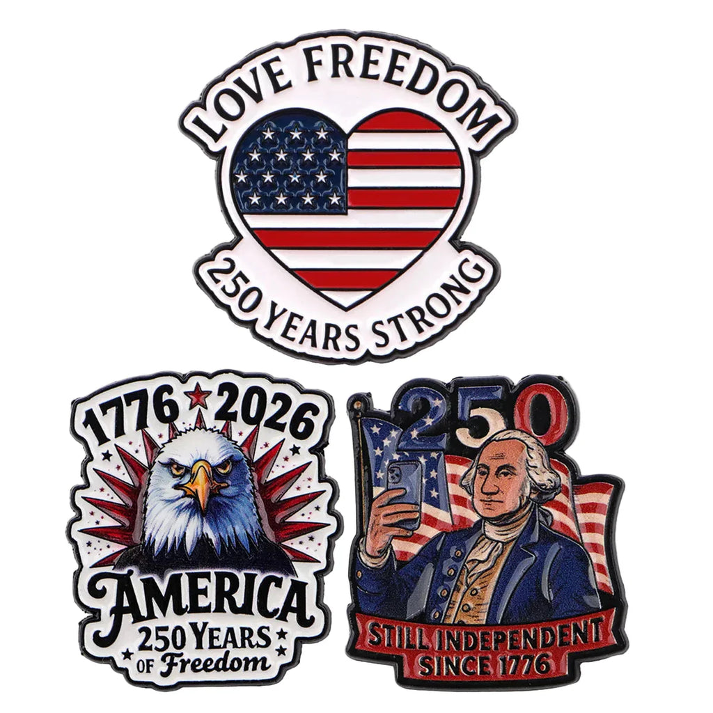 American Flag Lapel Pins for Backpacks Brooches for Women Enamel Pin Fashion Jewelry Accessories 250th Anniversary Gift