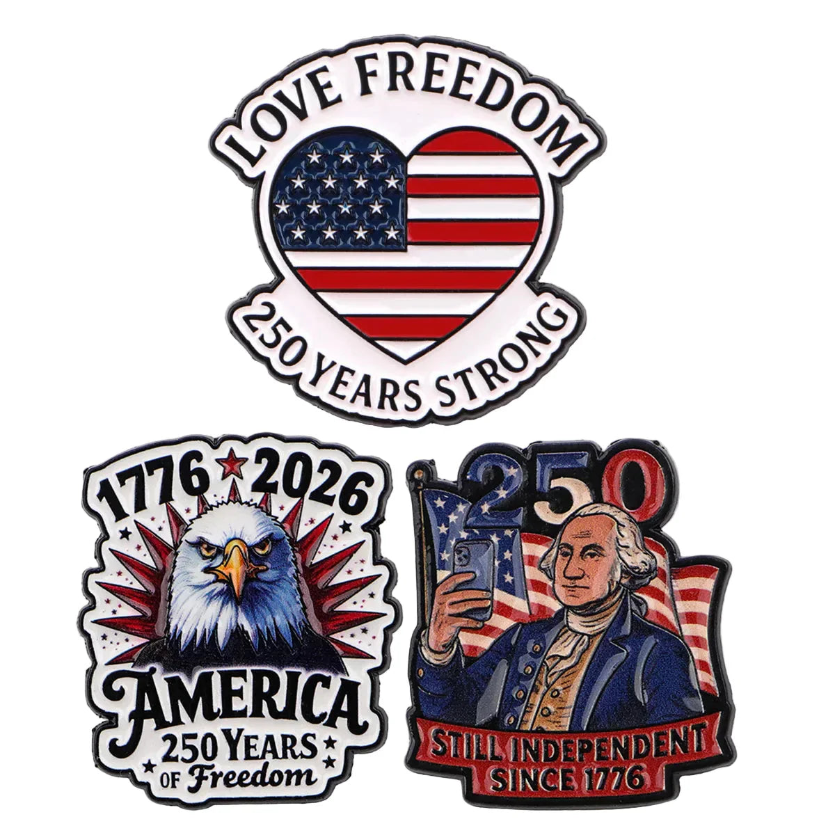 American Flag Lapel Pins for Backpacks Brooches for Women Enamel Pin Fashion Jewelry Accessories 250th Anniversary Gift