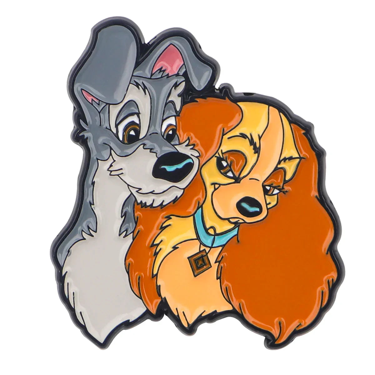 Angel and Scamp Enamel Pin 1