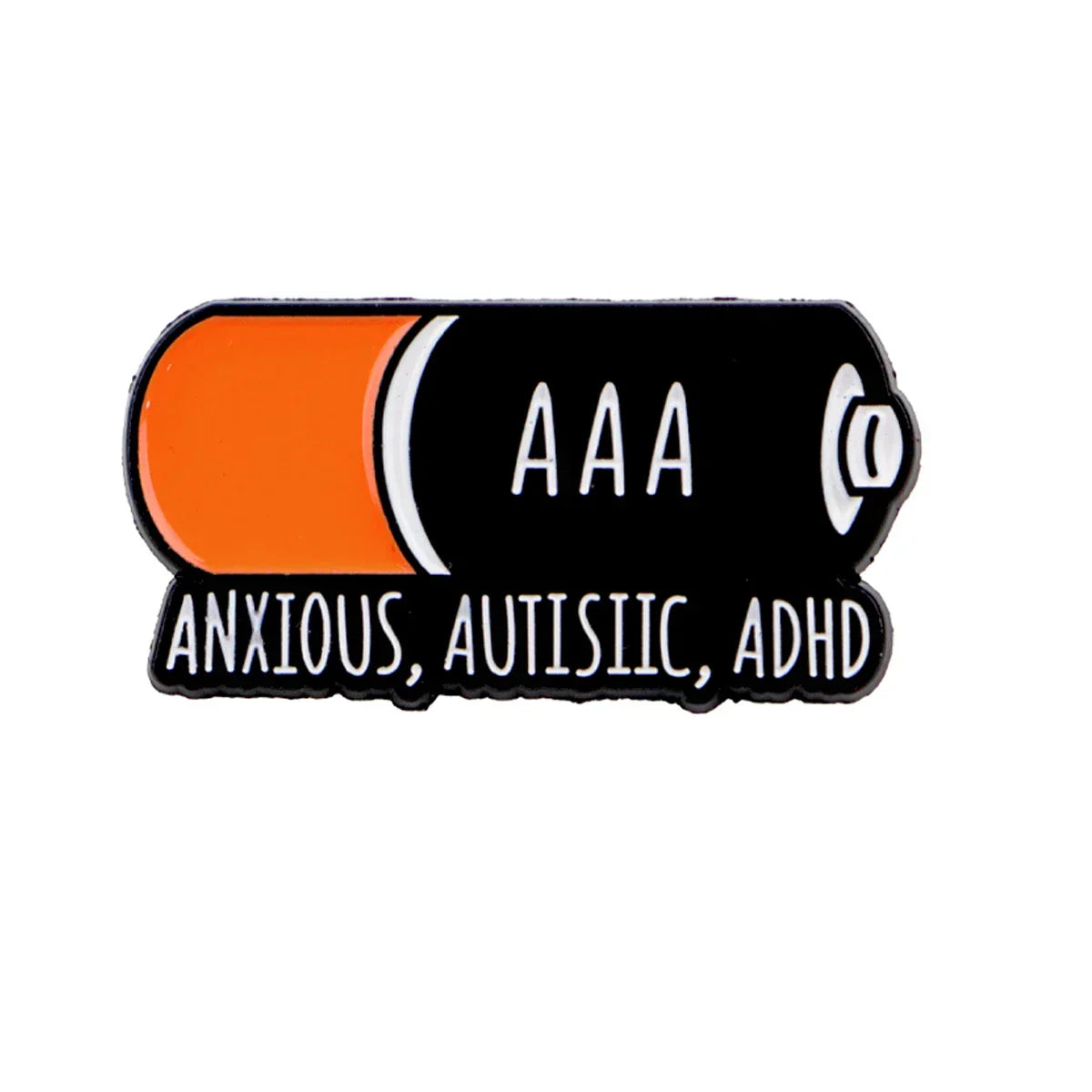 ADHD Battery Enamel Pin Autism Lapel Pins for Backpacks Brooches for Women Fashion Jewelry Accessories Friends Gift - 1