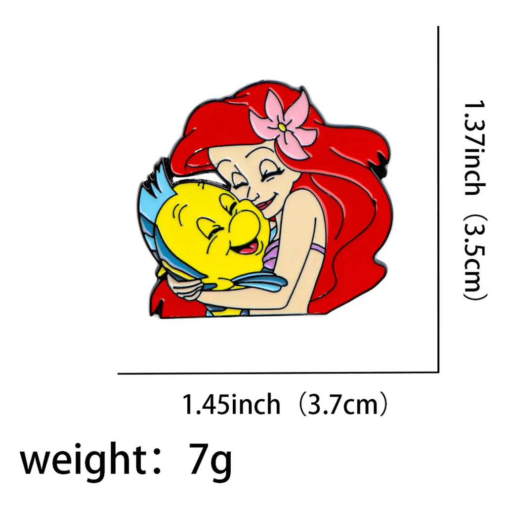 Ariel and Flounder Enamel Pin 1