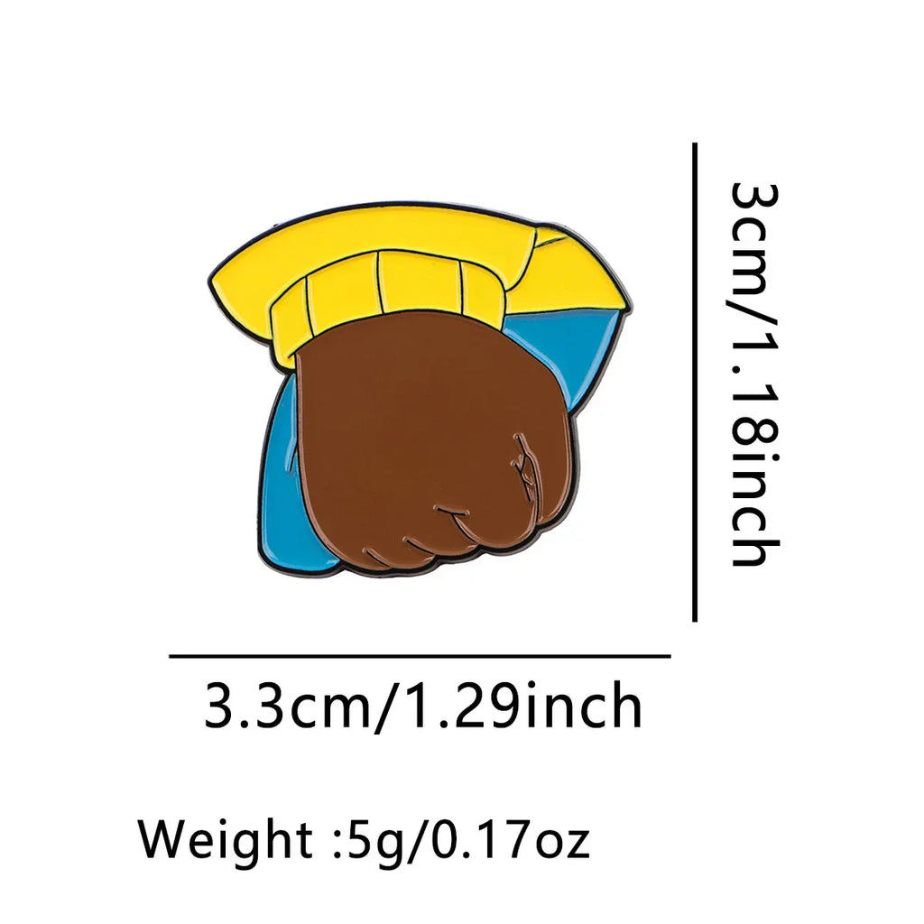 Cute Fist Enamel Pin Cartoon Brooch Pines Lapel Pins Badge on Backpack Clothing Accessories Funny Jewelry Friends Gifts