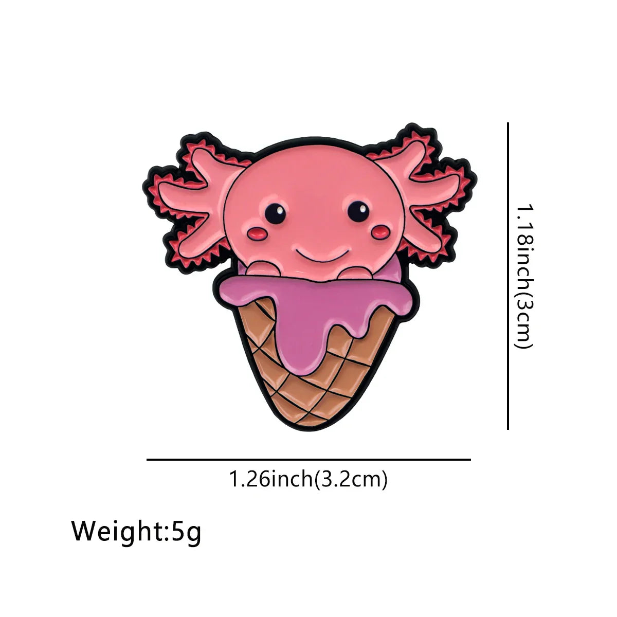 Axolotl Ice Cream Enamel Pin 1