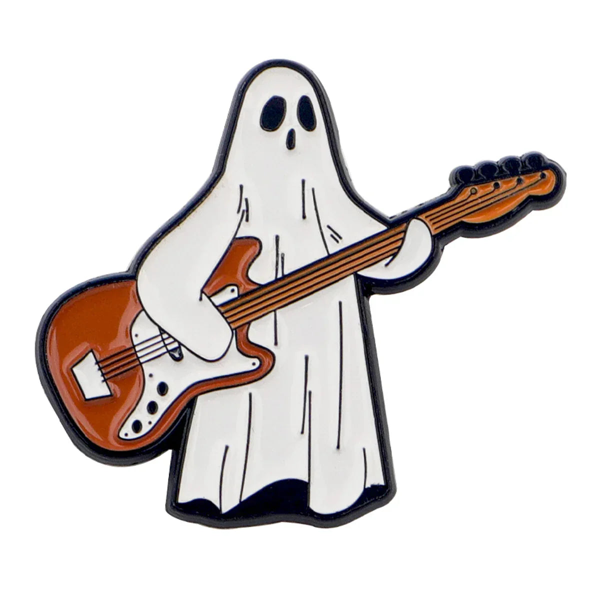 Bass Player Ghost Enamel Pin 1