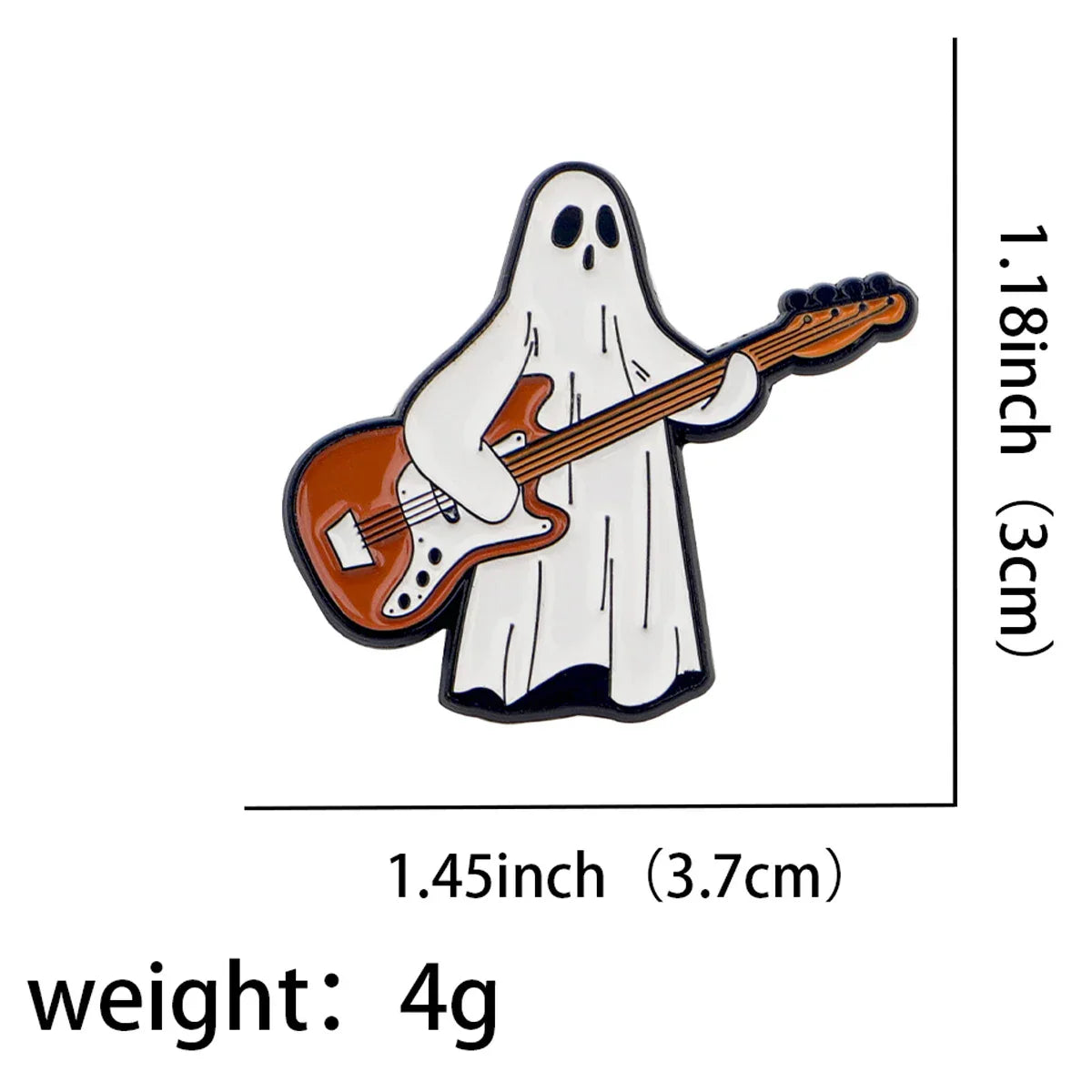 Bass Player Ghost Enamel Pin 1