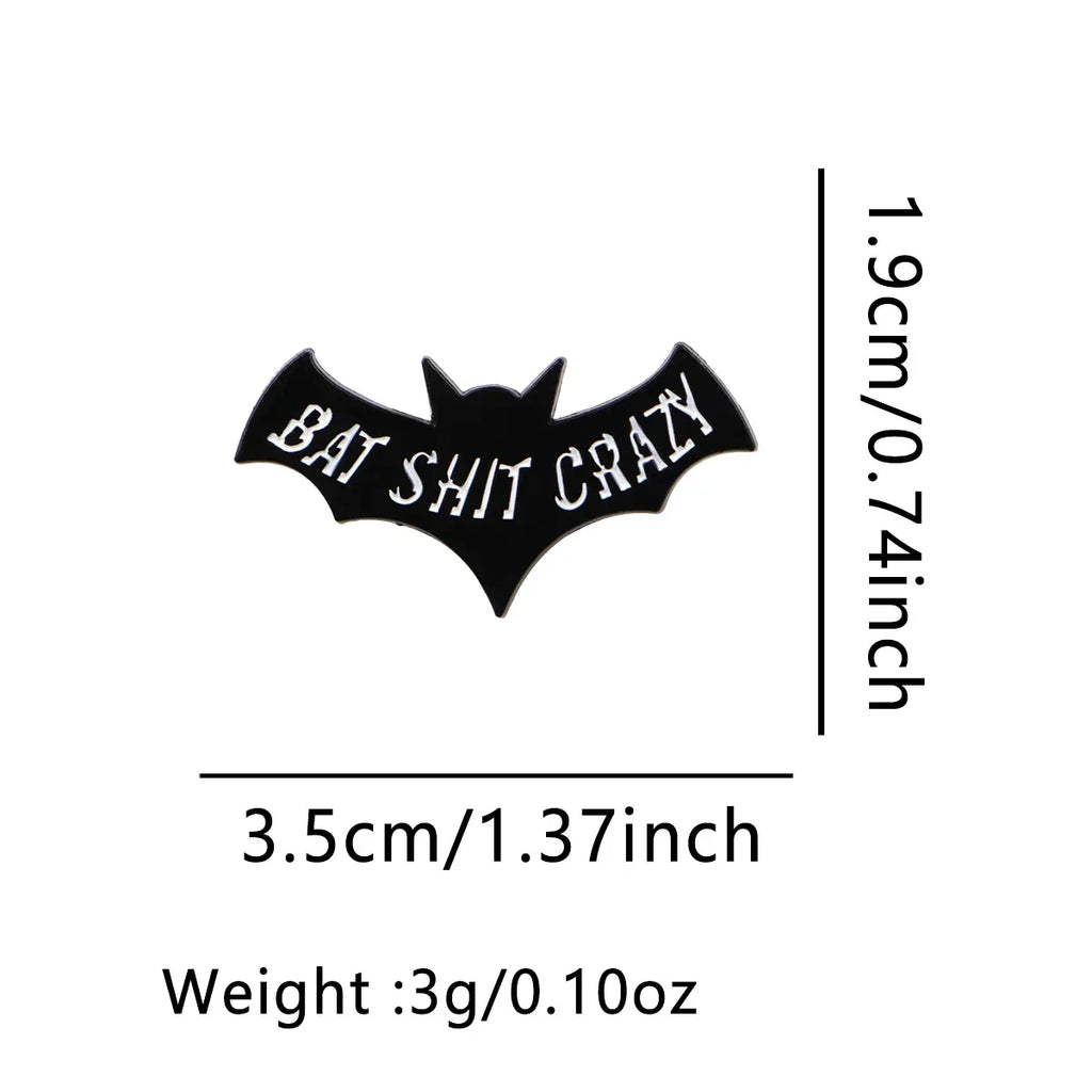 Black Bat Enamel Pin Cartoon Brooch Pines Lapel Pins Badge on Backpack Clothing Accessories Punk Jewelry Friends Gifts