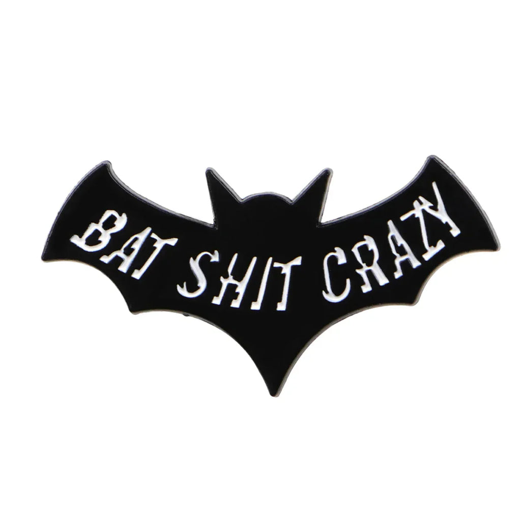 Black Bat Enamel Pin Cartoon Brooch Pines Lapel Pins Badge on Backpack Clothing Accessories Punk Jewelry Friends Gifts