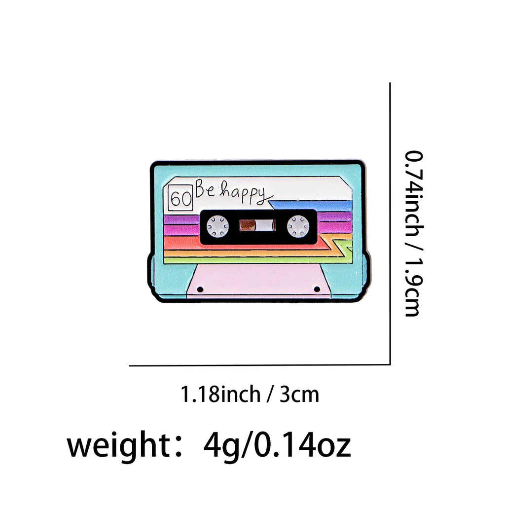 Retro Tape Enamel Pin Funny Lapel Pins for Backpacks Metal Badges Brooch for Clothes Accessories Fashion Jewelry