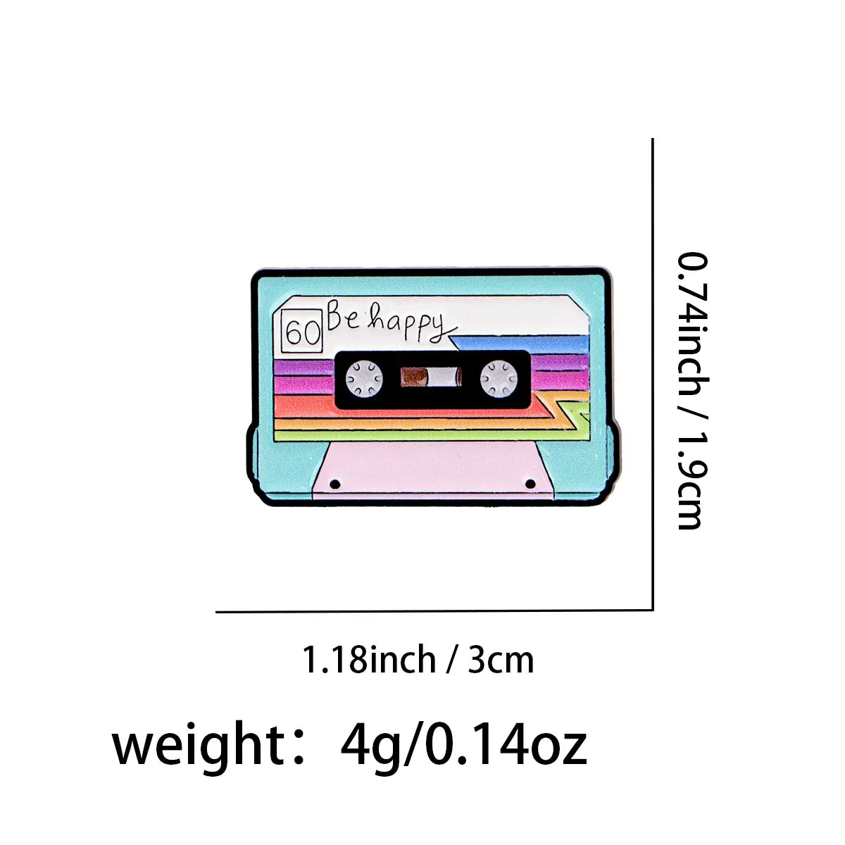 Retro Tape Enamel Pin Funny Lapel Pins for Backpacks Metal Badges Brooch for Clothes Accessories Fashion Jewelry