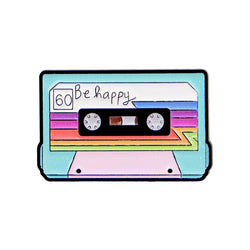 Retro Tape Enamel Pin Funny Lapel Pins for Backpacks Metal Badges Brooch for Clothes Accessories Fashion Jewelry