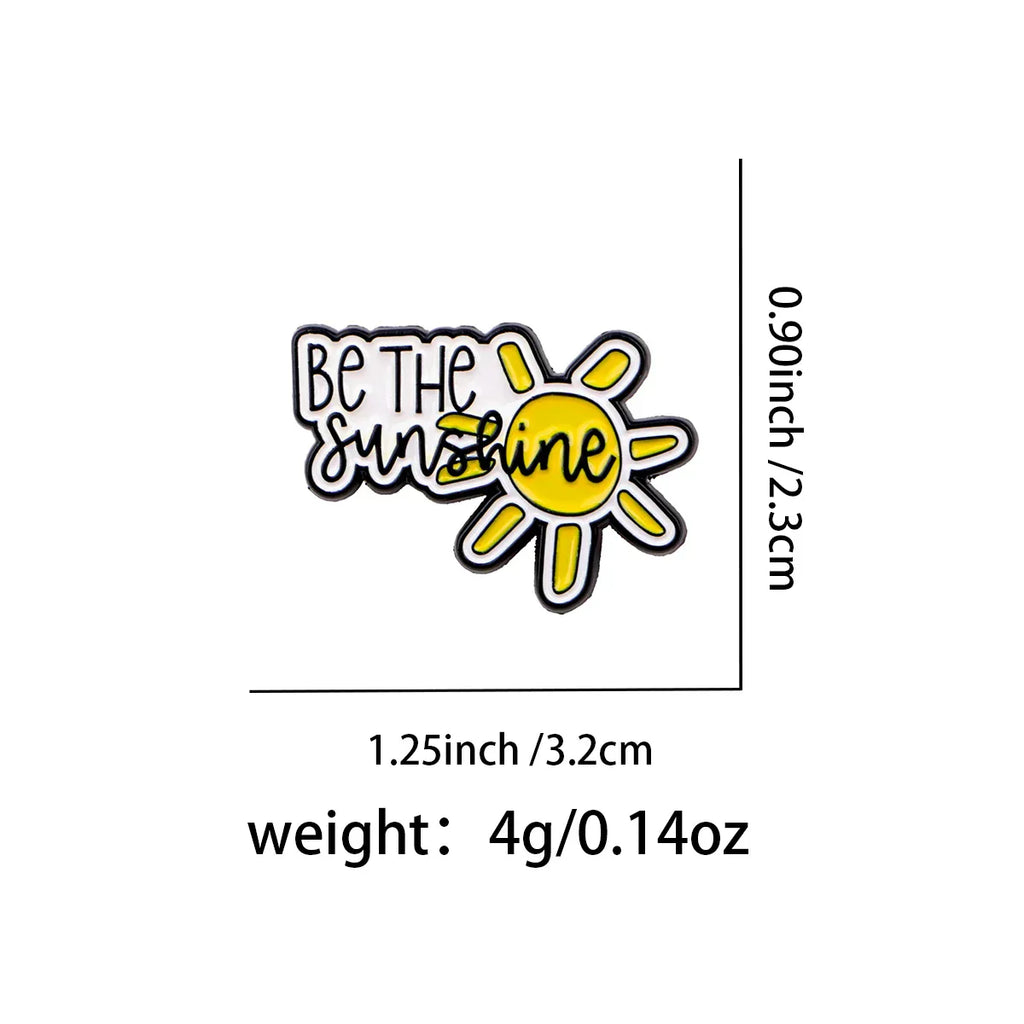 Sunshine Enamel Pin Sun Brooch Pines Lapel Pins Badge on Backpack Clothing Accessories Inspiring Jewelry Friends Gifts