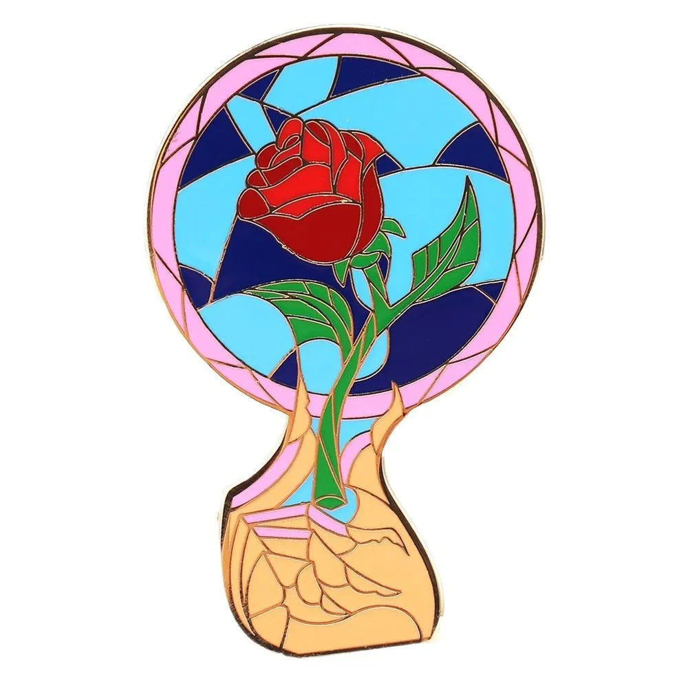 Beauty and the Beast Rose Enamel Pin 1