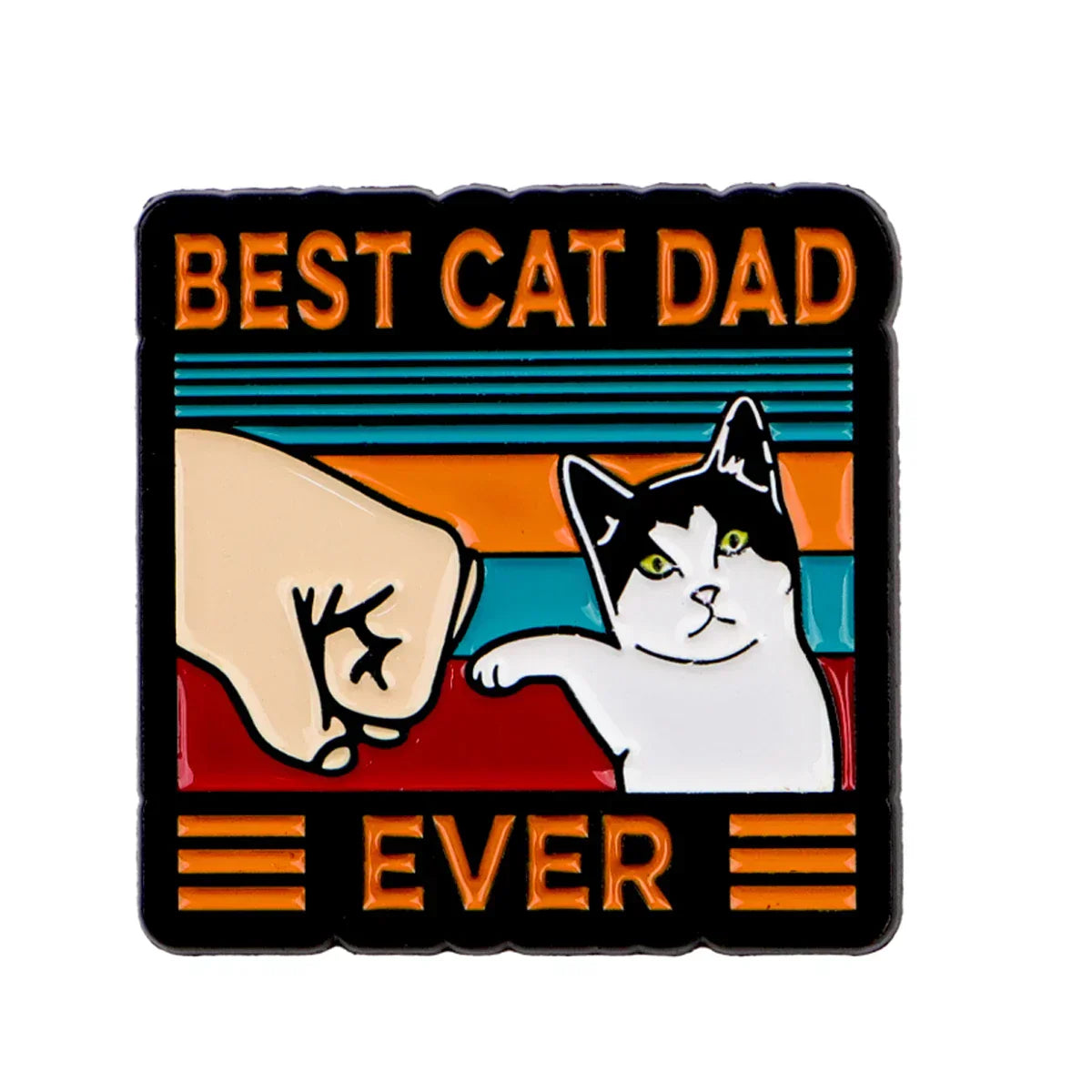 BEST CAT DAD Enamel Pin Cute Brooch Pines Lapel Pins Badge on Backpack Clothing Accessories Animal Jewelry Friends