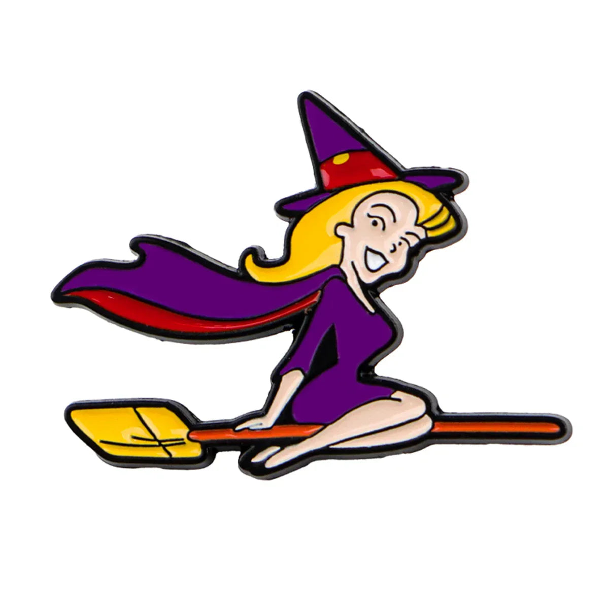 Funny Witch Enamel Pin Cartoon Brooch Pines Lapel Pins Badge on Backpack Clothing Accessories Fashion Jewelry Hloliday