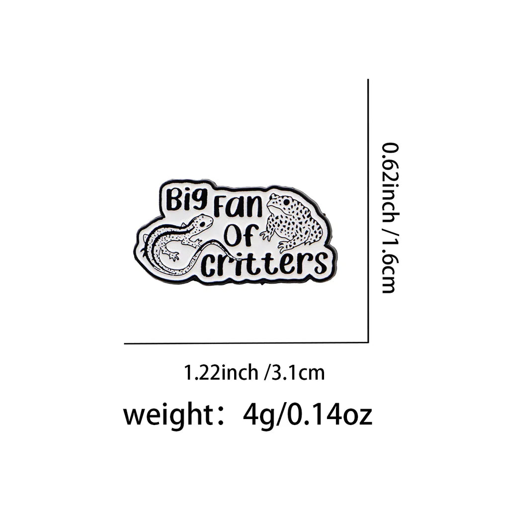 Big Fan of Critters Enamel Pin Cute Animal Brooches Lapel Pins Badge on Backpack Clothing Accessories Nature