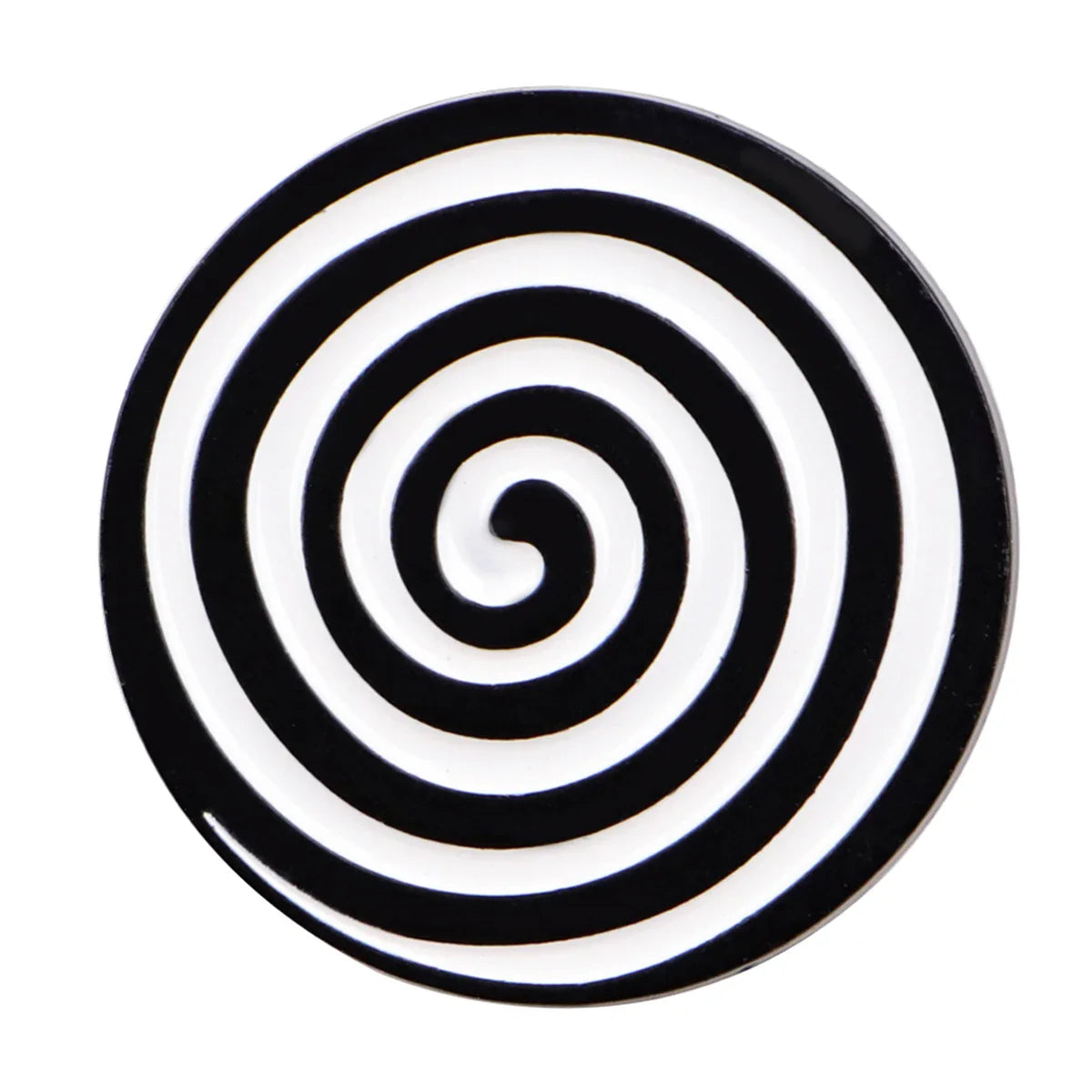 Black and White Circle Enamel Pin 1