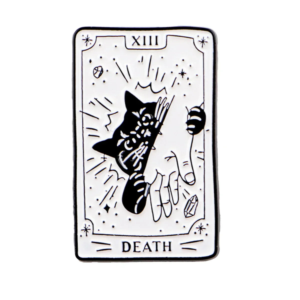 Black Cat Tarot Card Enamel Pin Brooch Pines Lapel Pins Badge on Backpack Clothing Accessories Halloween Jewelry