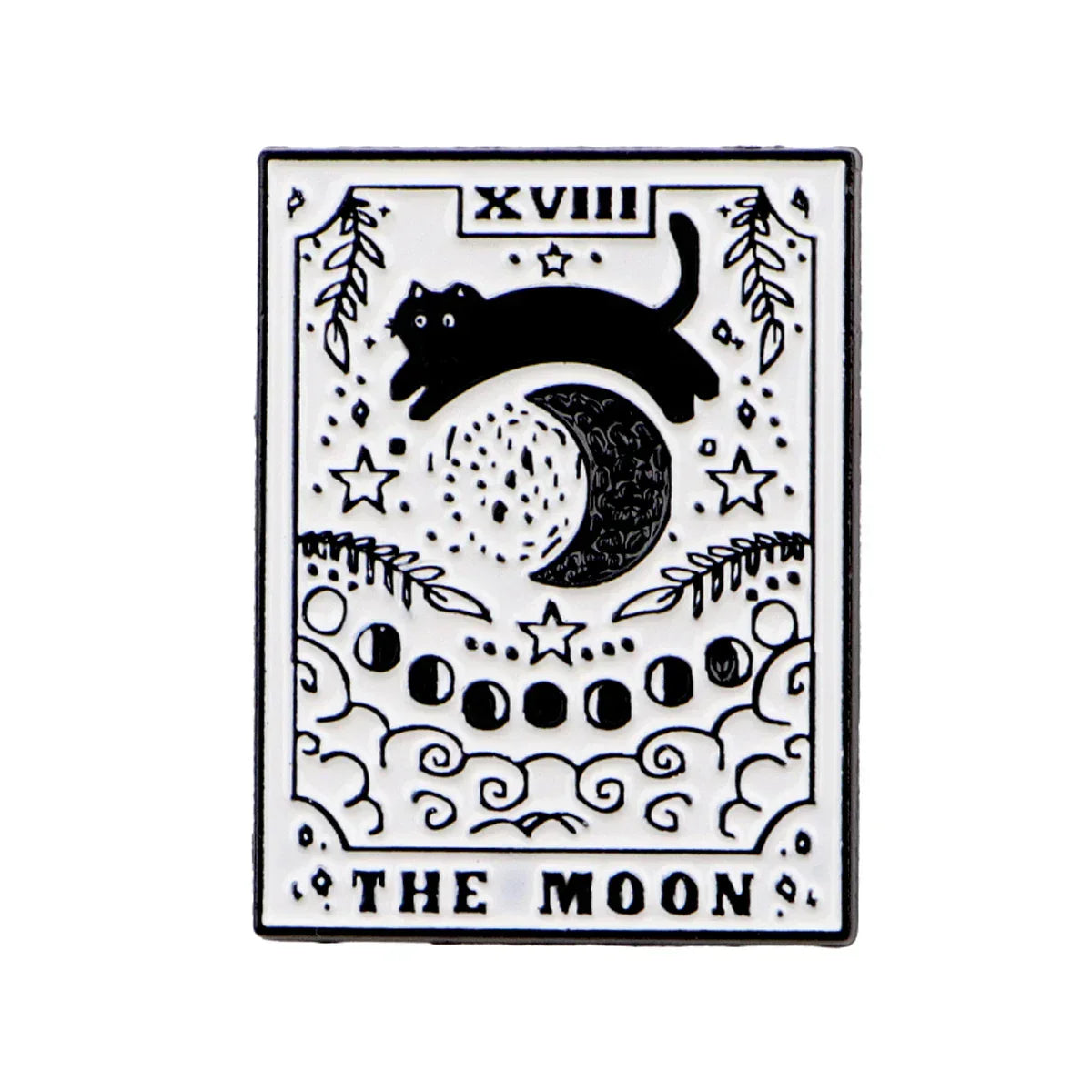 Black Cat Enamel Pin Gothic Tarot Brooch Pines Lapel Pins Badge on Backpack Clothing Accessories Witch Jewelry Friends