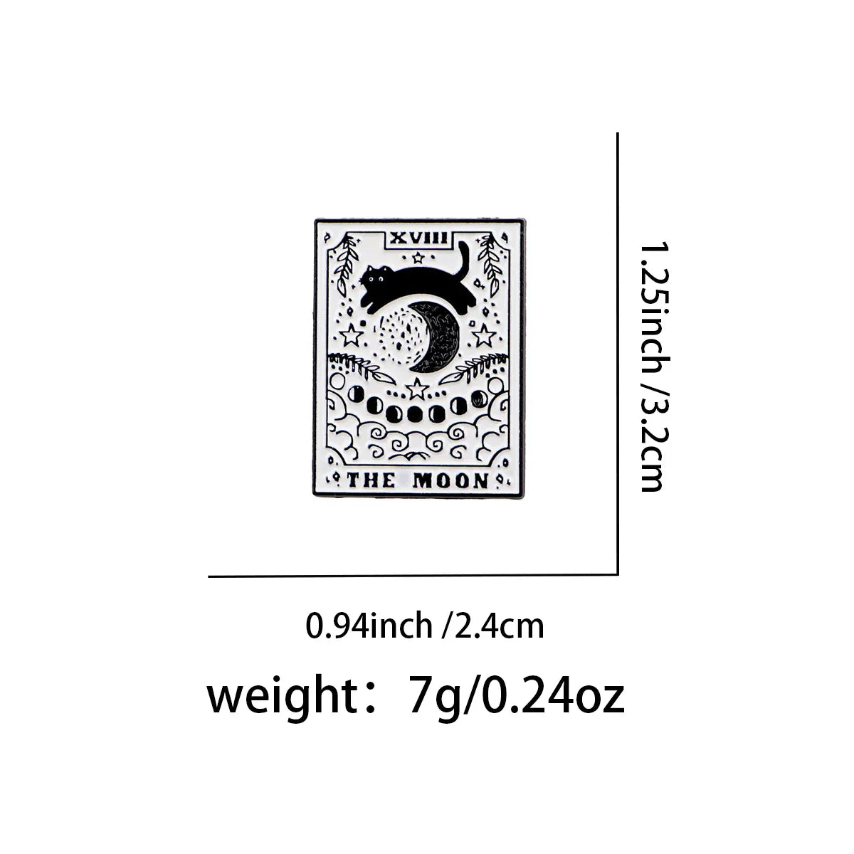 Black Cat Enamel Pin Gothic Tarot Brooch Pines Lapel Pins Badge on Backpack Clothing Accessories Witch Jewelry Friends