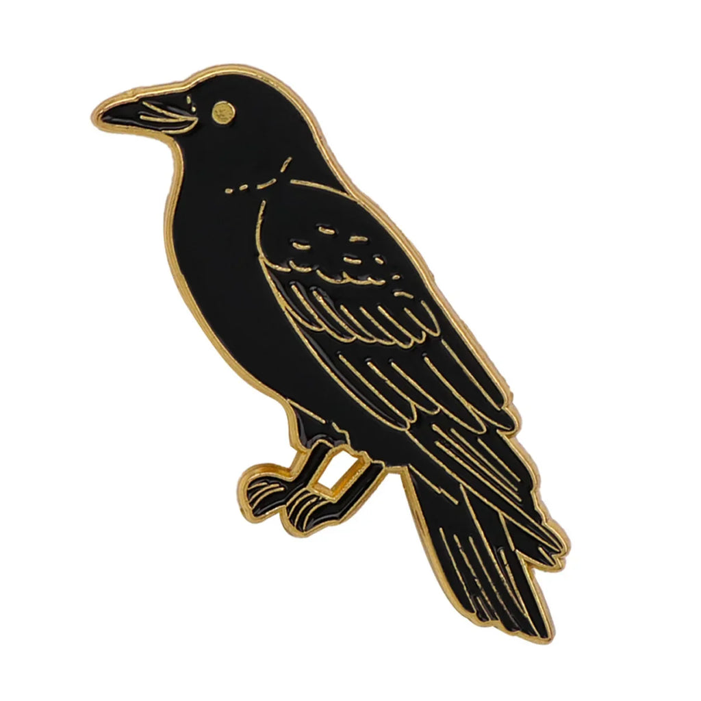 Black Crow Enamel Pin Punk Brooch Pines Lapel Pins Badge on Backpack Clothing Accessories Witch Jewelry Friends Gifts